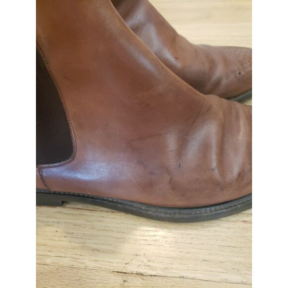 Polo Ralph Lauren Boots Chelsea Mens Brown Brogue Leather Italy 11 D - Picture 11 of 16
